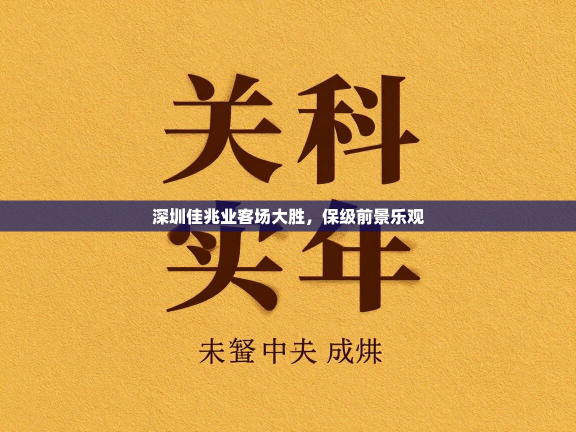 深圳佳兆业客场大胜，保级前景乐观